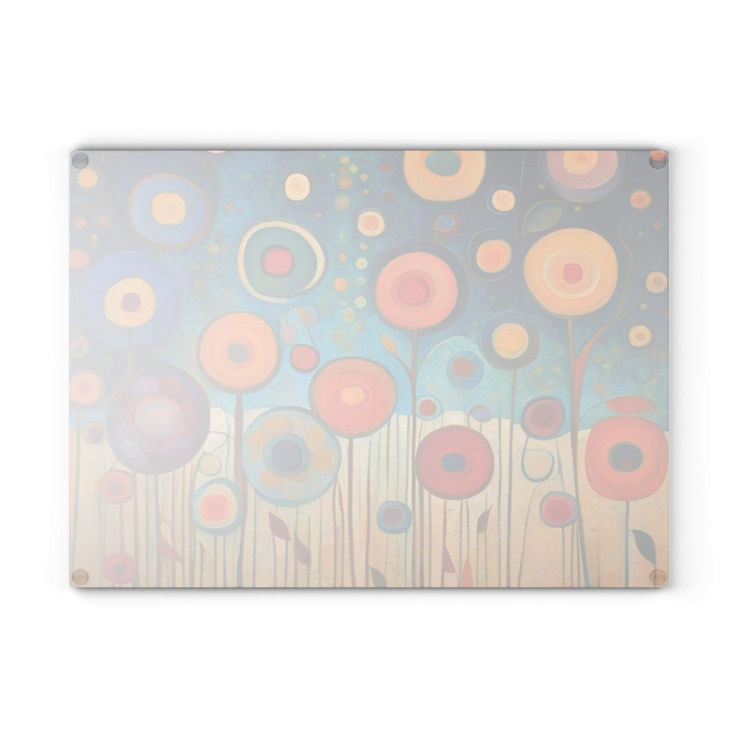 Lollipop Flowers Tempered Glass Cutting Board