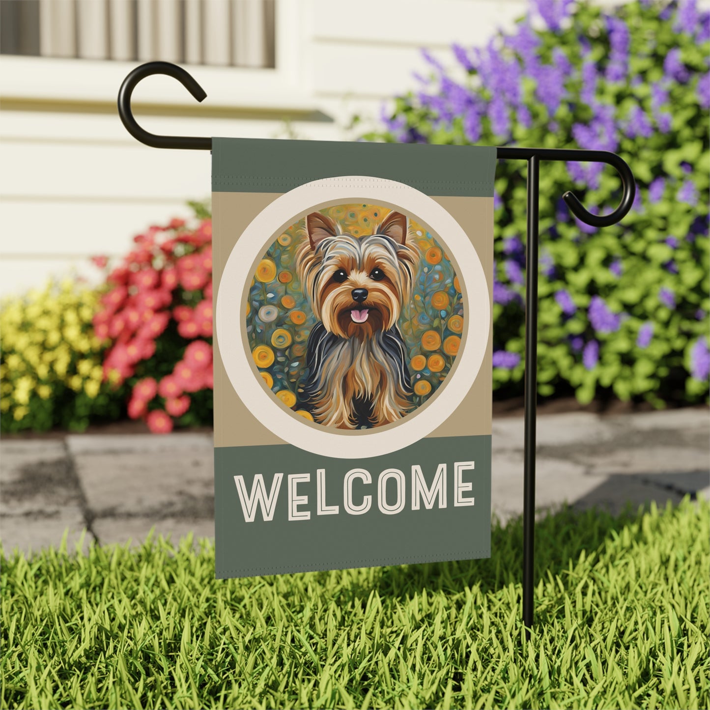 Yorkshire Terrier Welcome 2-Sided Garden & House Flag/Banner