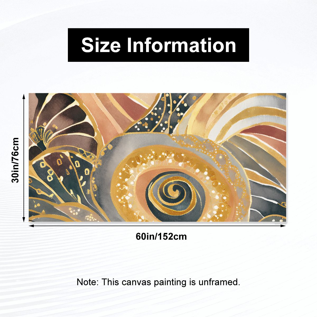 60" x 30" Printed Canvas Fabric Wall Art - No Frame (Made in USA)