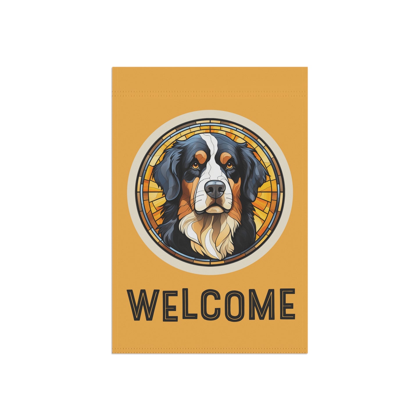 Bernese Mountain Dog Welcome 2-Sided Garden & House Flag/Banner