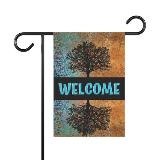 Allington Tree Reflection Welcome 2-Sided Garden & House Flag/Banner