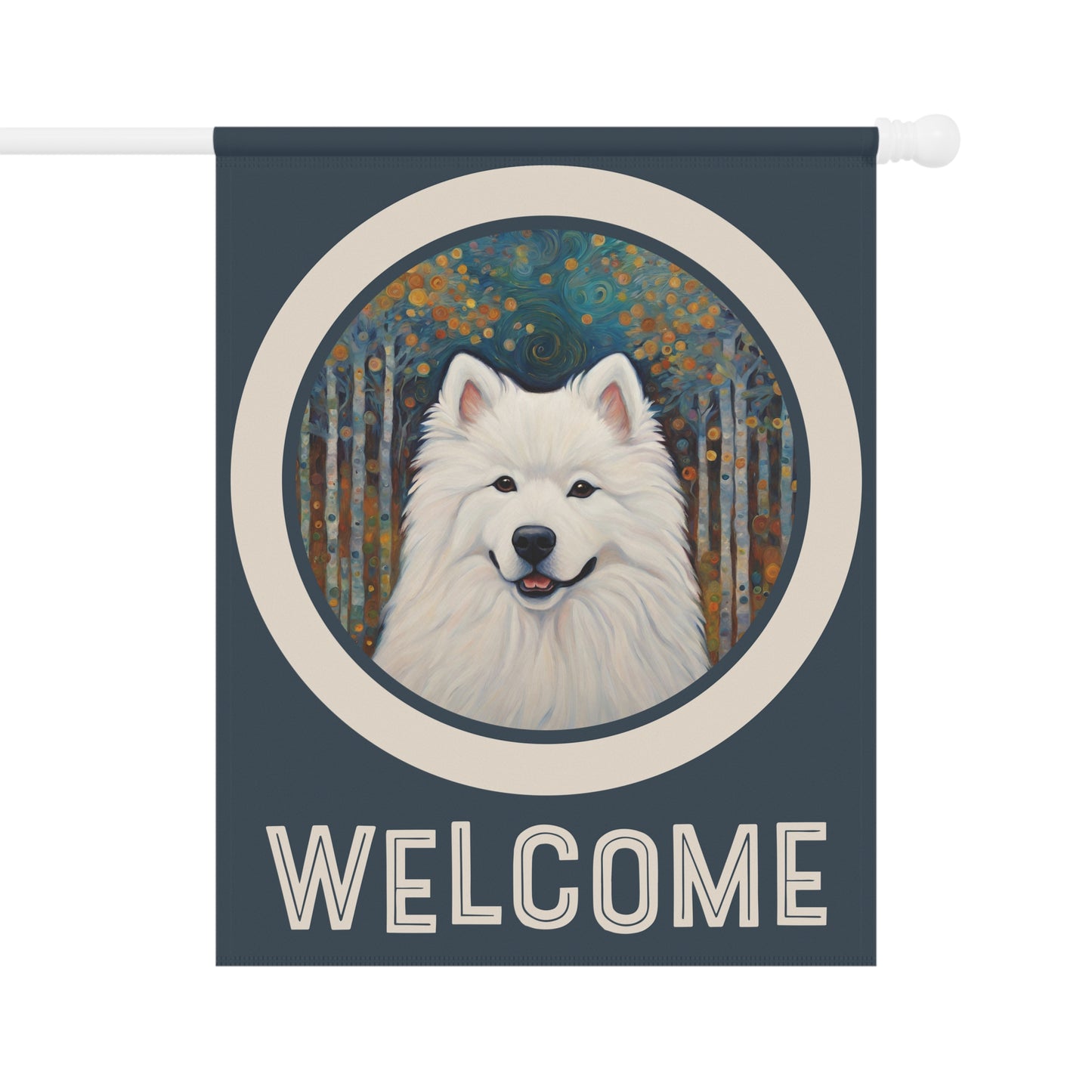 Samoyed Welcome 2-Sided Garden & House Flag/Banner