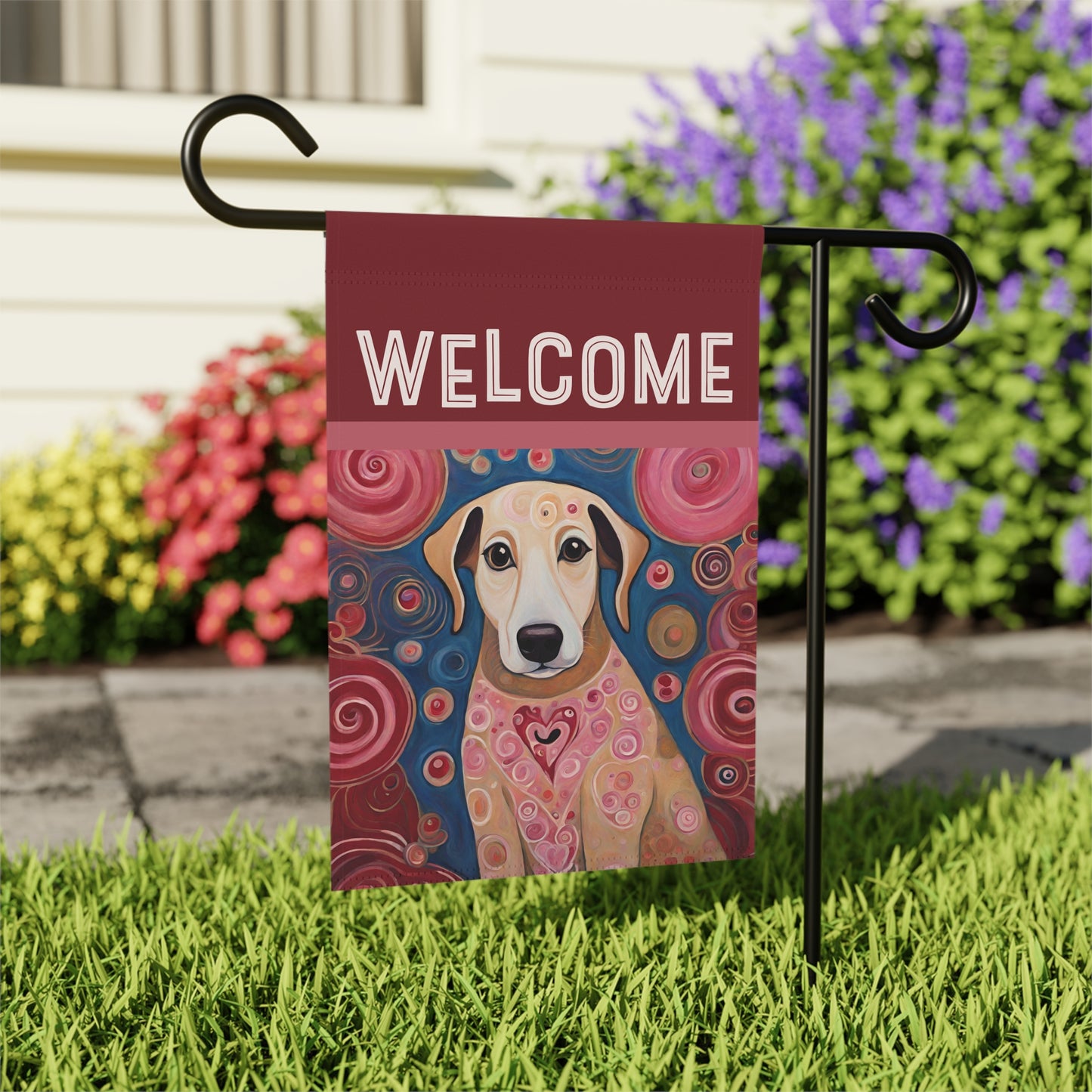 Lola Welcome 2-Sided Garden & House Flag/Banner