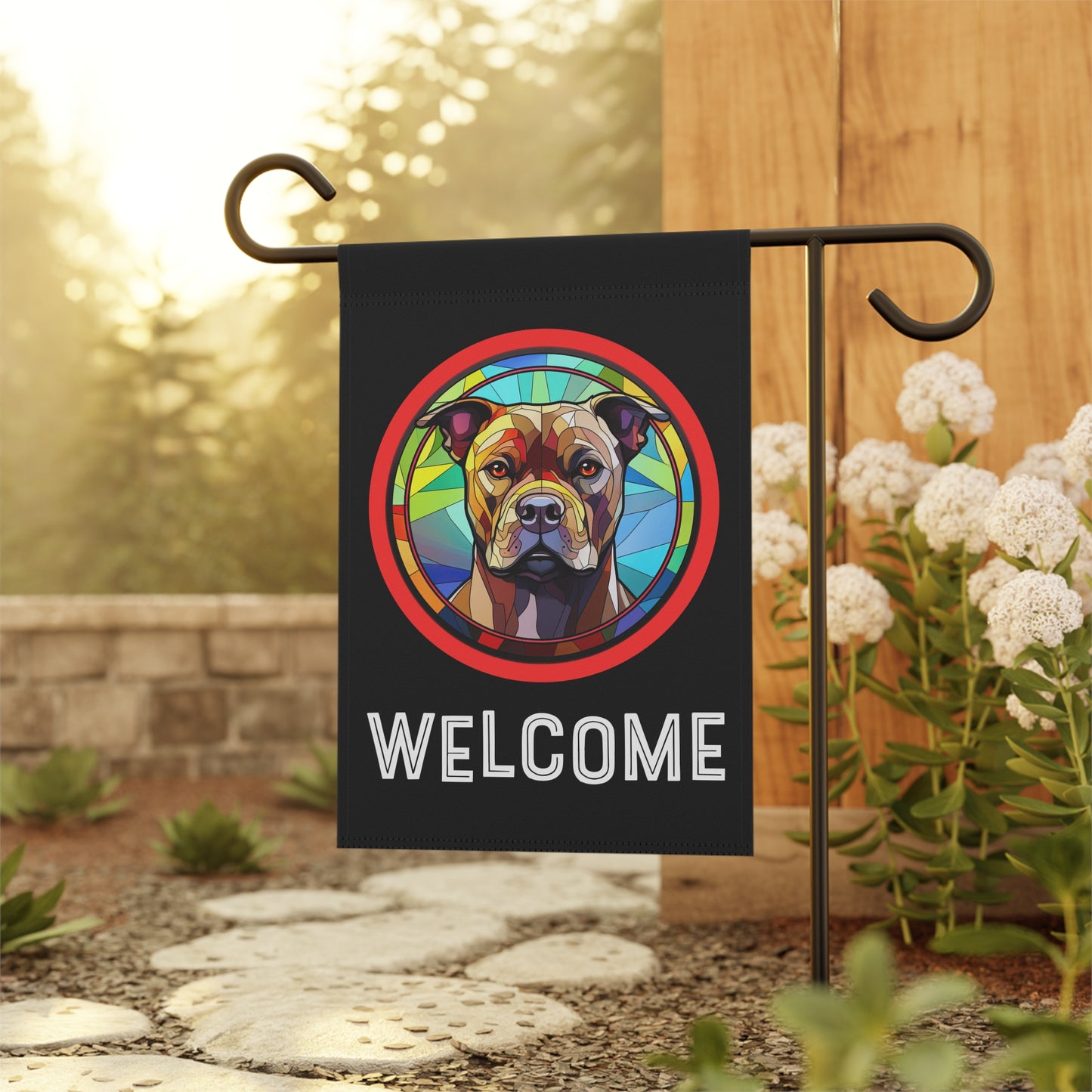 Staffordshire Bull Terrier Welcome 2-Sided Garden & House Flag/Banner