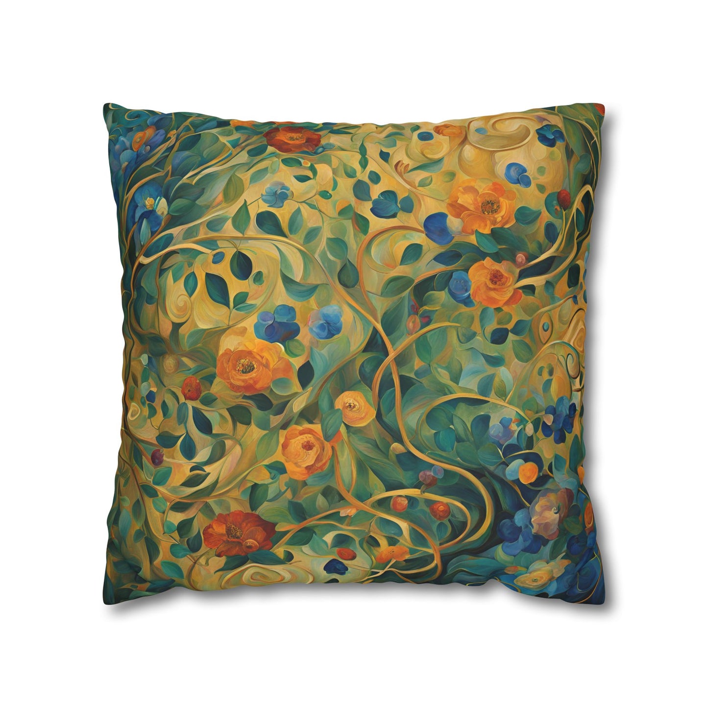 Captivated Floral Square Poly Canvas Pillowcase