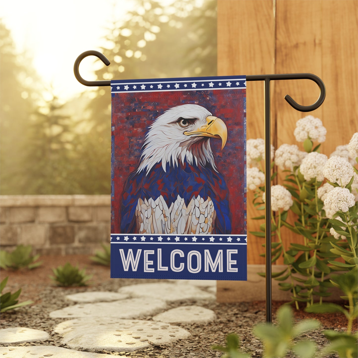 All American Eagle Welcome 2-Sided Garden & House Flag/Banner