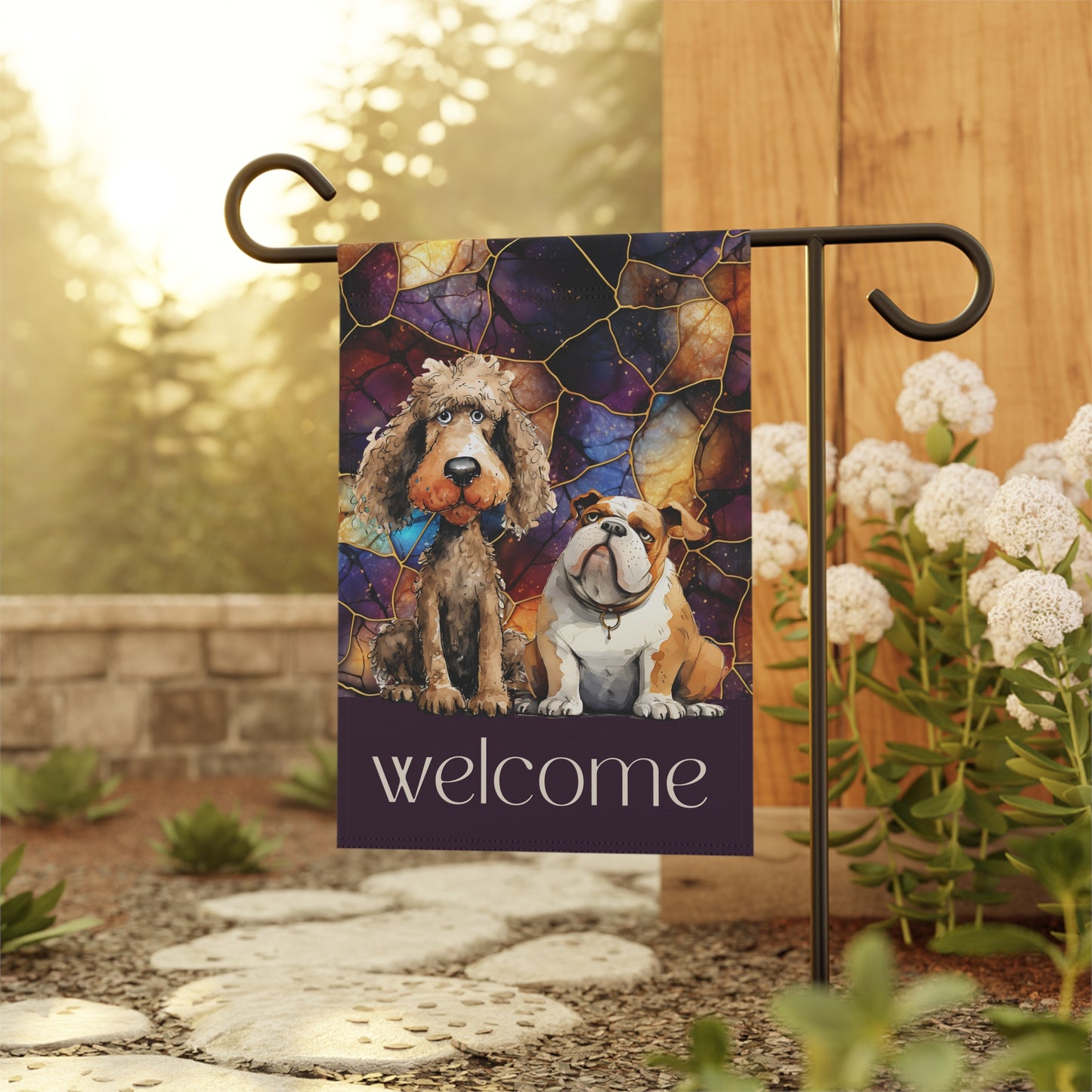 Dog Friends Welcome 2-Sided Garden & House Flag/Banner