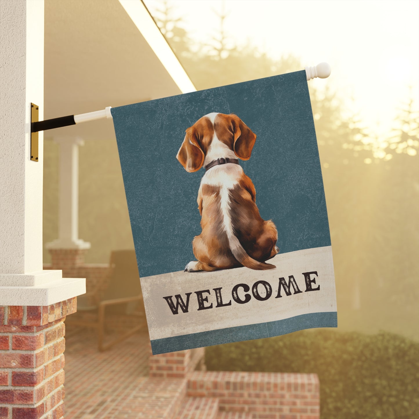 Beagle Welcome 2-Sided Garden & House Flag/Banner