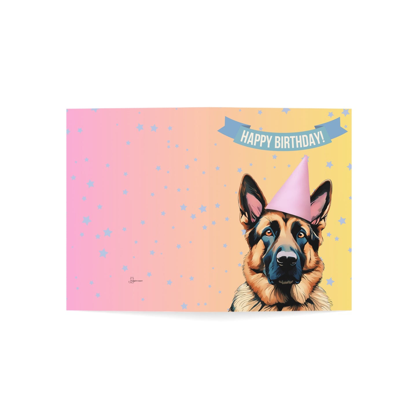 German Shepherd Happy Birthday 5 x 7 Greeting Cards (10 Pack)