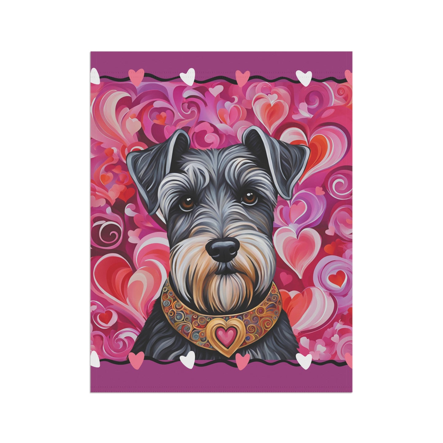Miniature Schnauzer Valentine 2-Sided Garden & House Flag/Banner