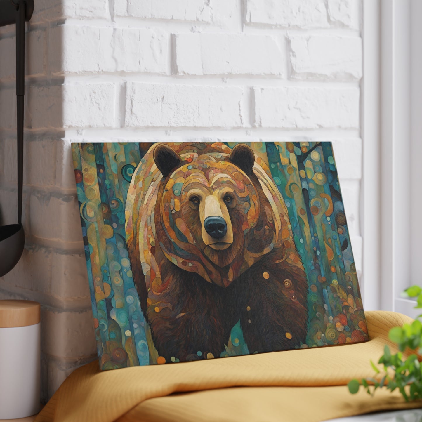 Mountain Forest Grizzly Tempered Glass Cutting Board