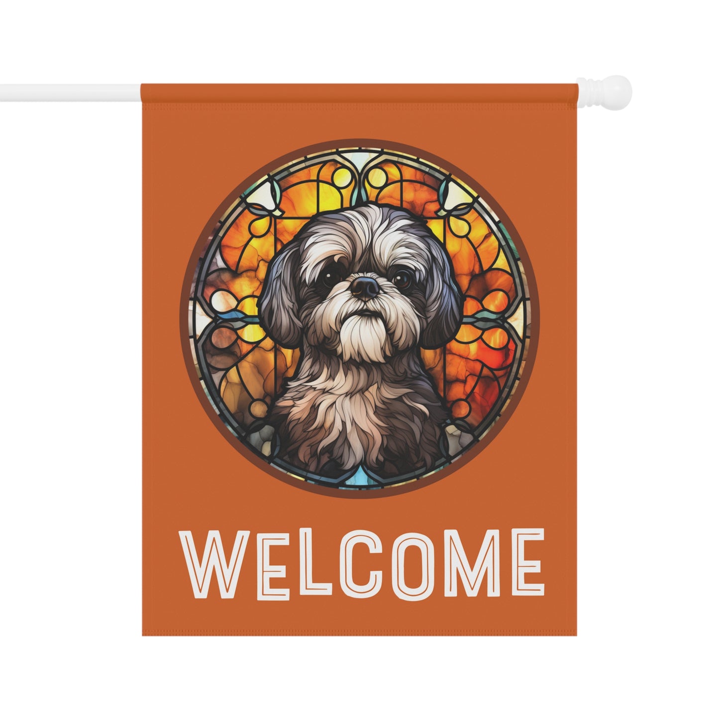 Lhasa Apso Welcome 2-Sided Garden & House Flag/Banner