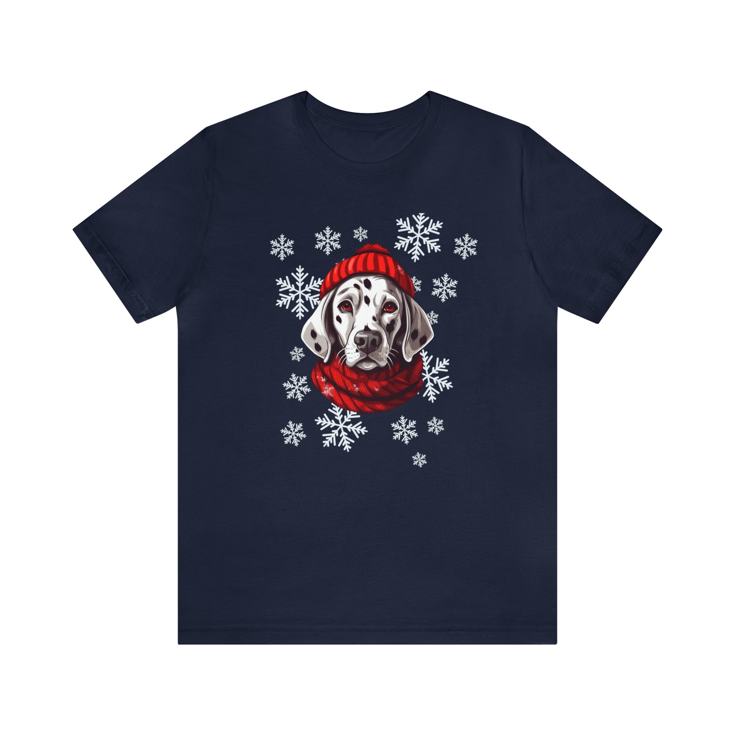 Dalmatian in Hat & Scarf Unisex Jersey Short Sleeve Tee