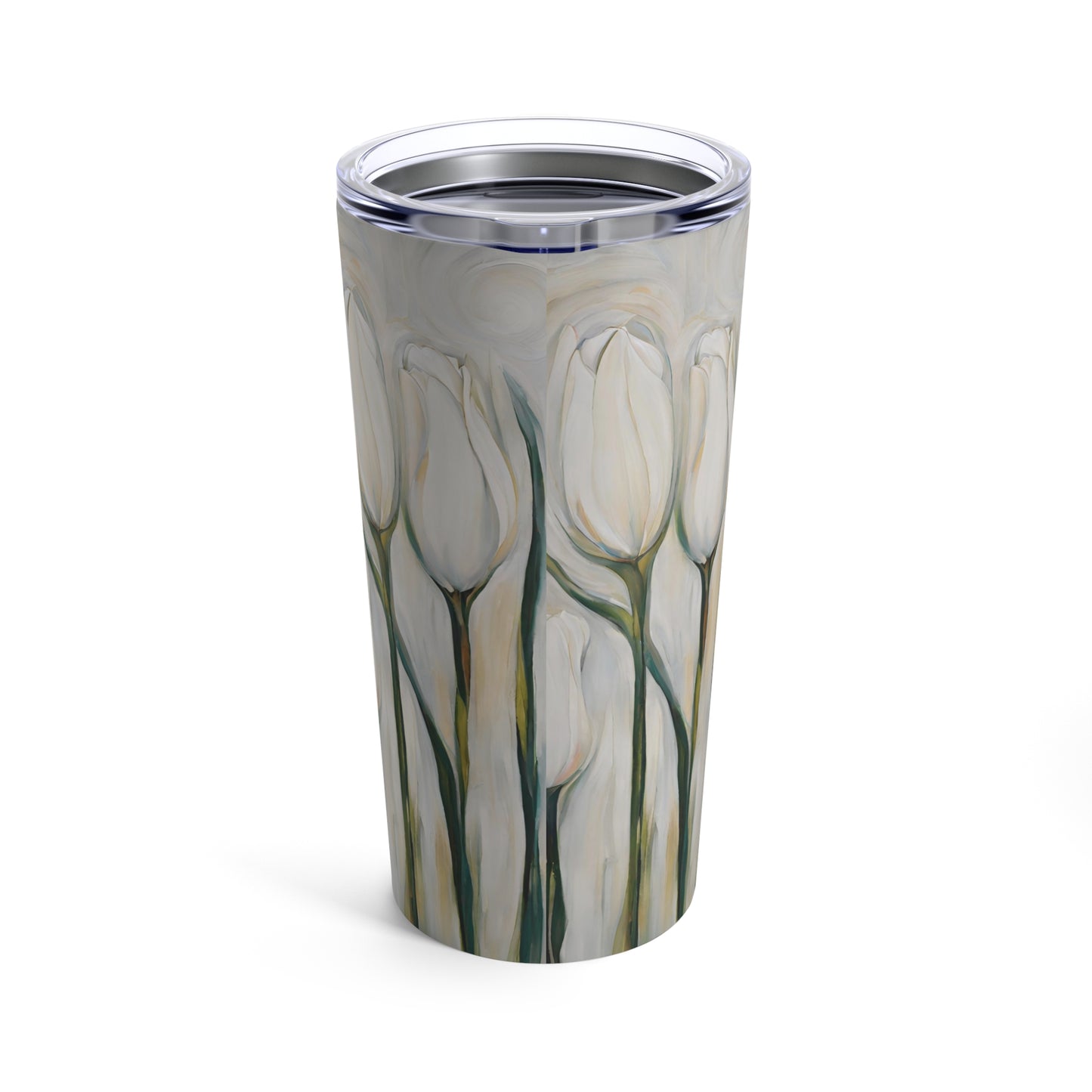 White Tulips Stainless Steel Tumbler 20oz