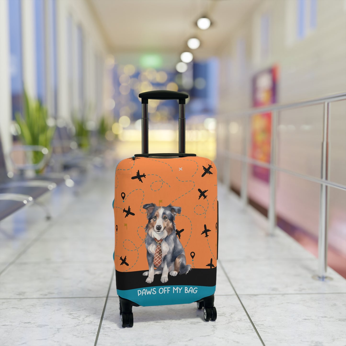 Border Collie in Tie Paws Off My Bag Luggage Cover