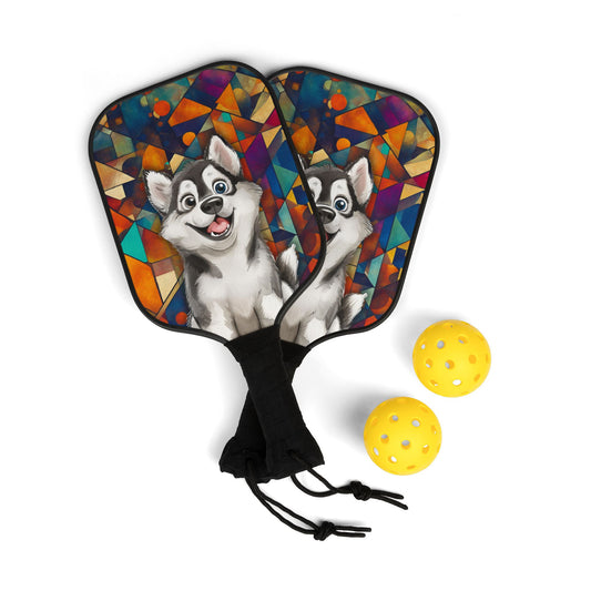 Playful Husky Pickleball Kit