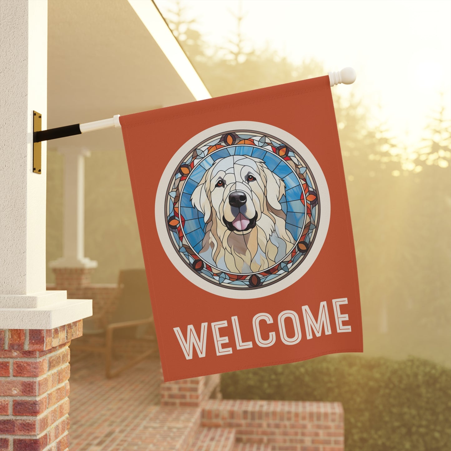 Great Pyrenees Welcome 2-Sided Garden & House Flag/Banner