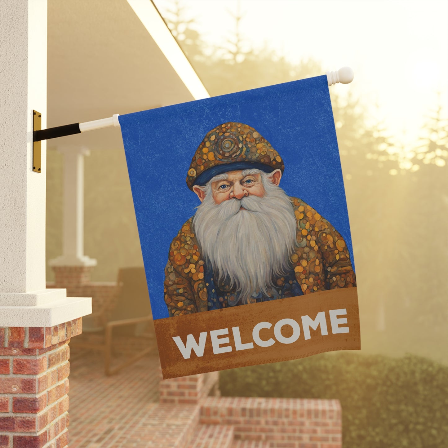 Gnome Welcome 2-Sided Garden & House Flag/Banner