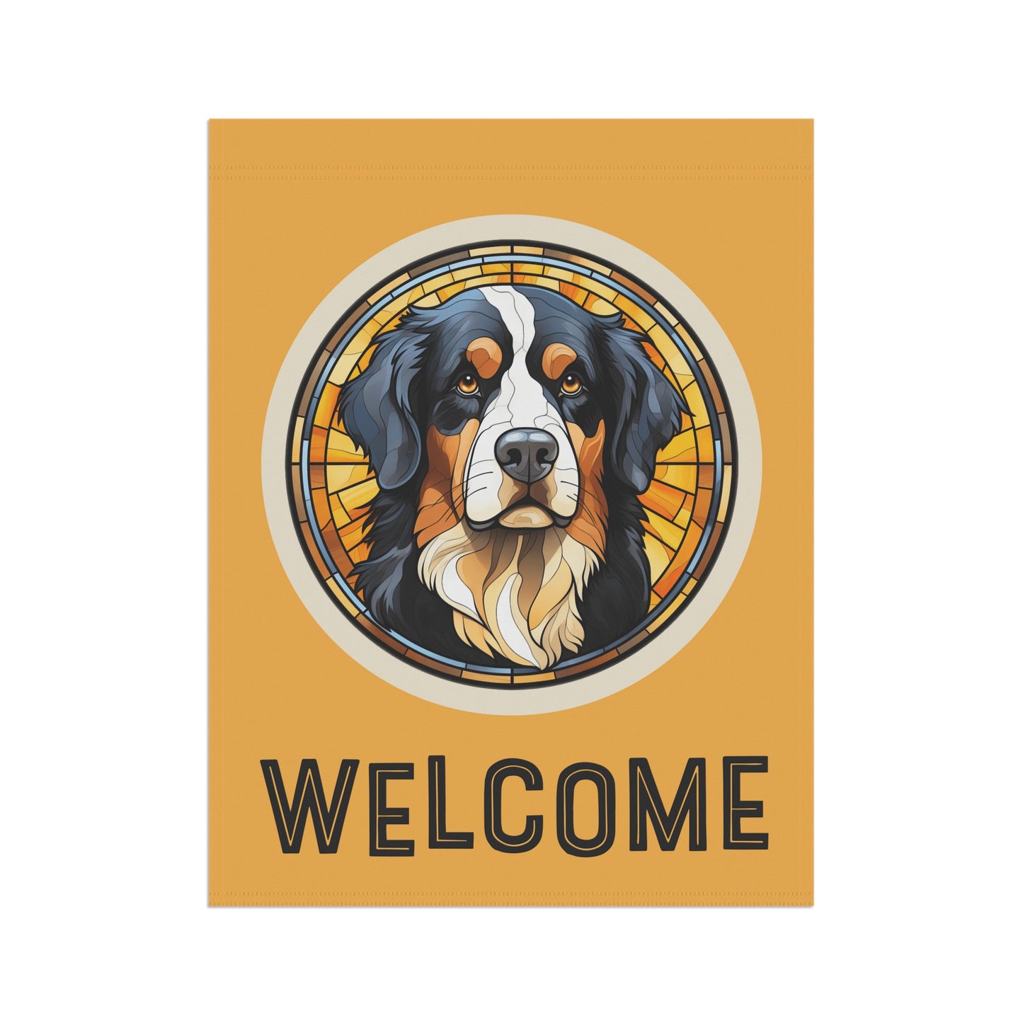 Bernese Mountain Dog Welcome 2-Sided Garden & House Flag/Banner