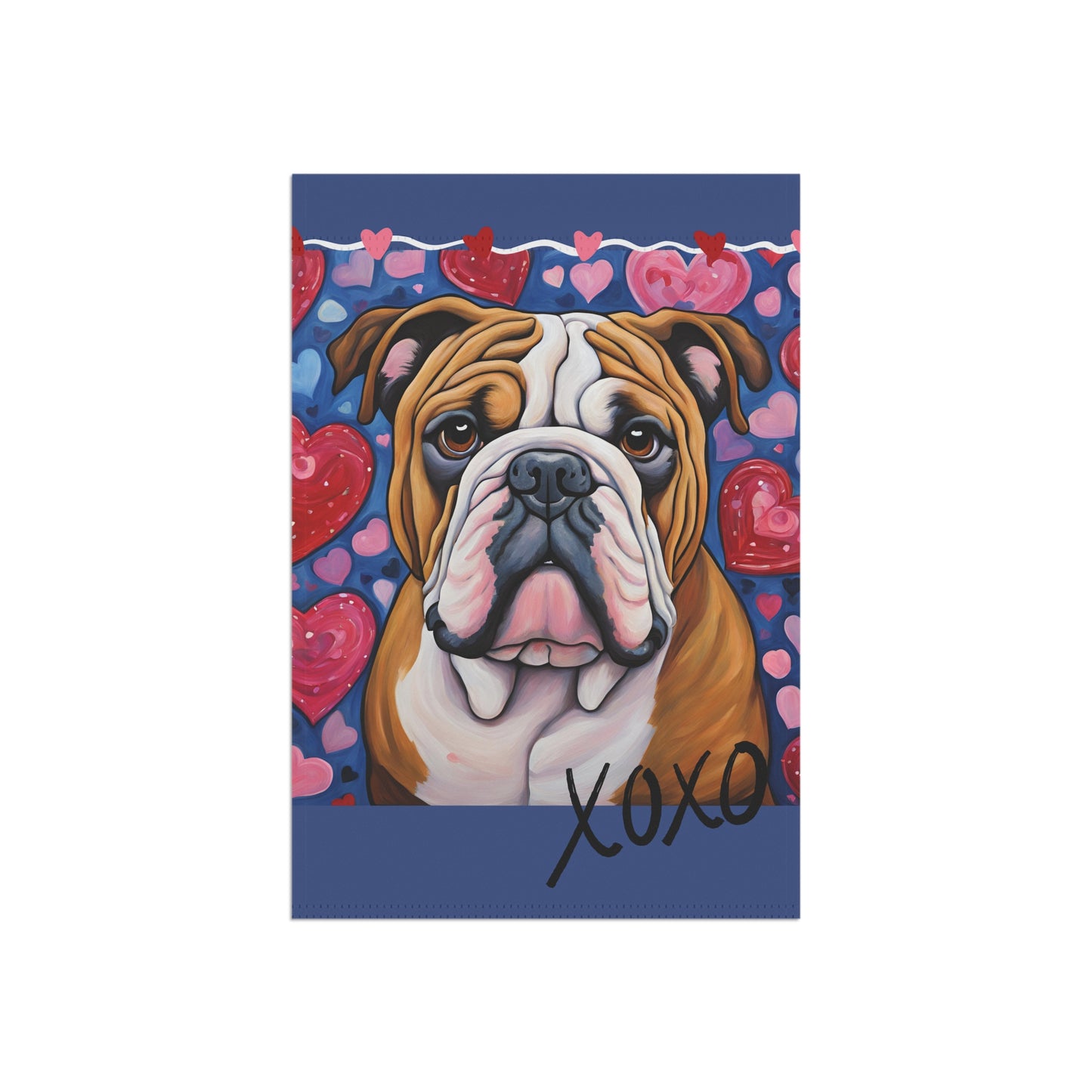 English Bulldog Valentine 2-Sided Garden & House Flag/Banner