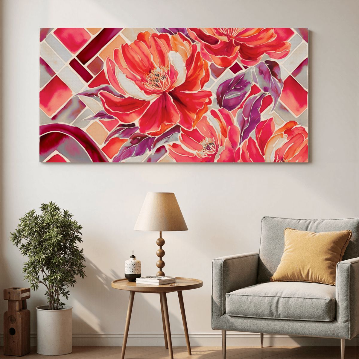 60" x 30" Printed Canvas Fabric Wall Art - No Frame (Made in USA)