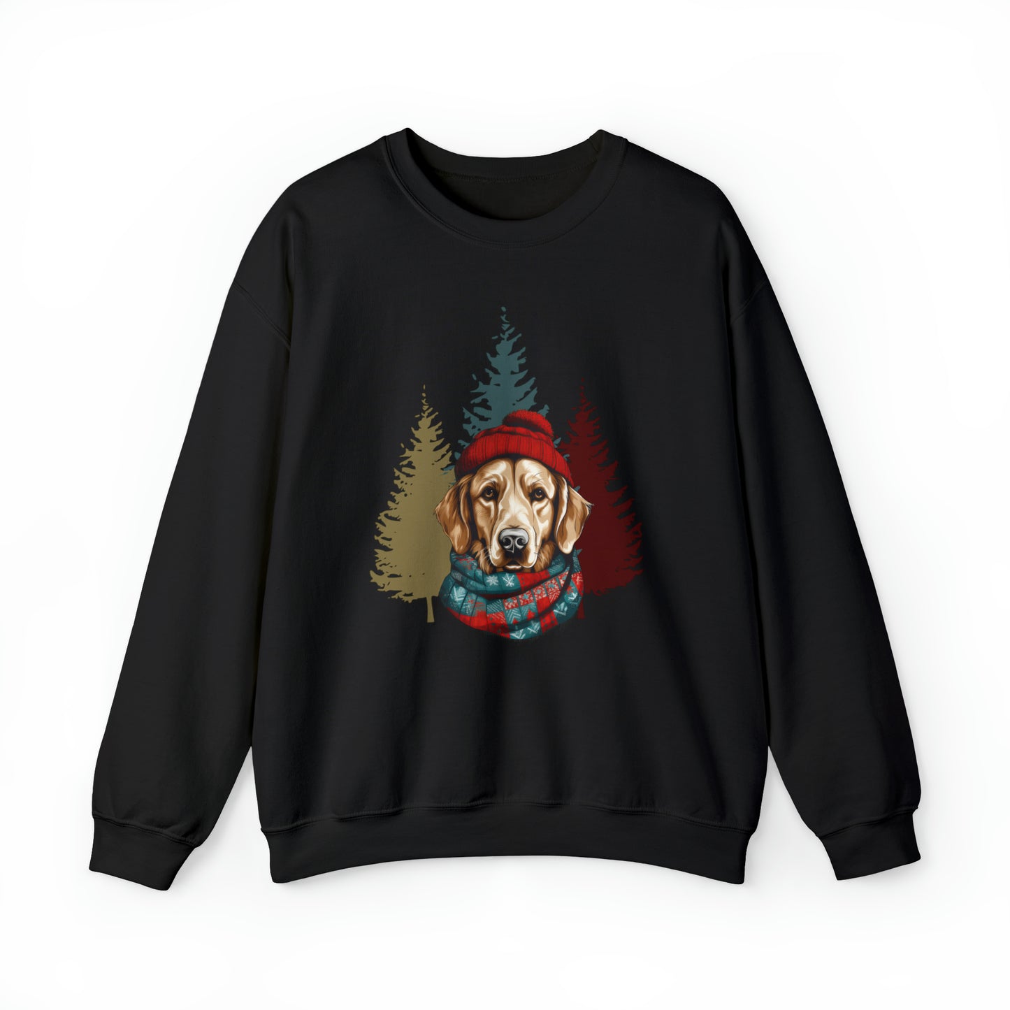 Golden Retriever in Hat & Scarf Unisex Heavy Blend™ Crewneck Sweatshirt