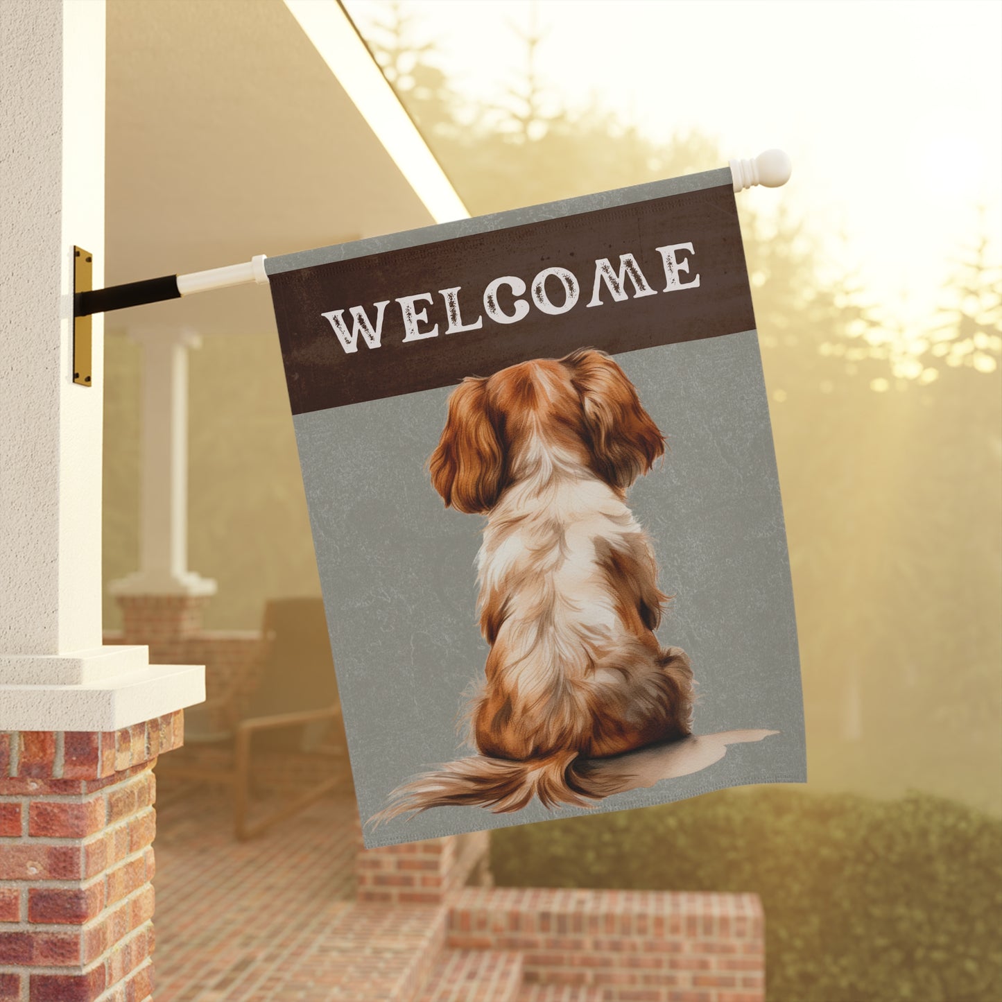 Cavalier King Charles Welcome 2-Sided Garden & House Flag/Banner