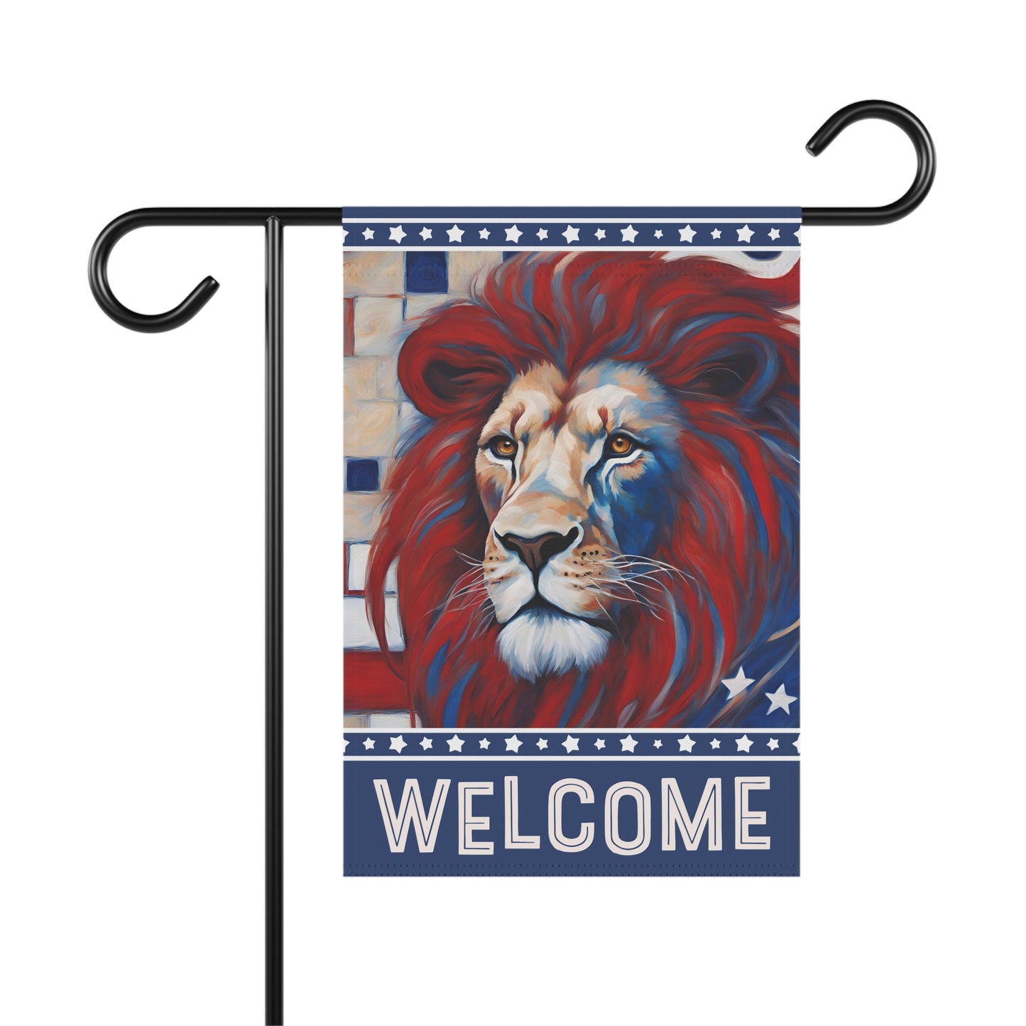 All American Lion Welcome 2-Sided Garden & House Flag/Banner