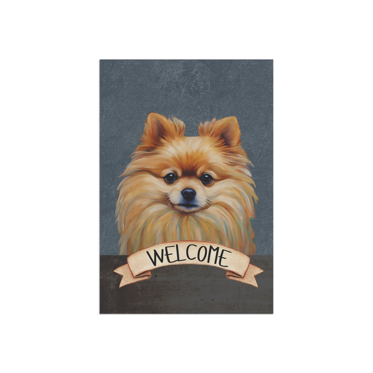 Pomeranian Welcome 2-Sided Garden & House Flag/Banner