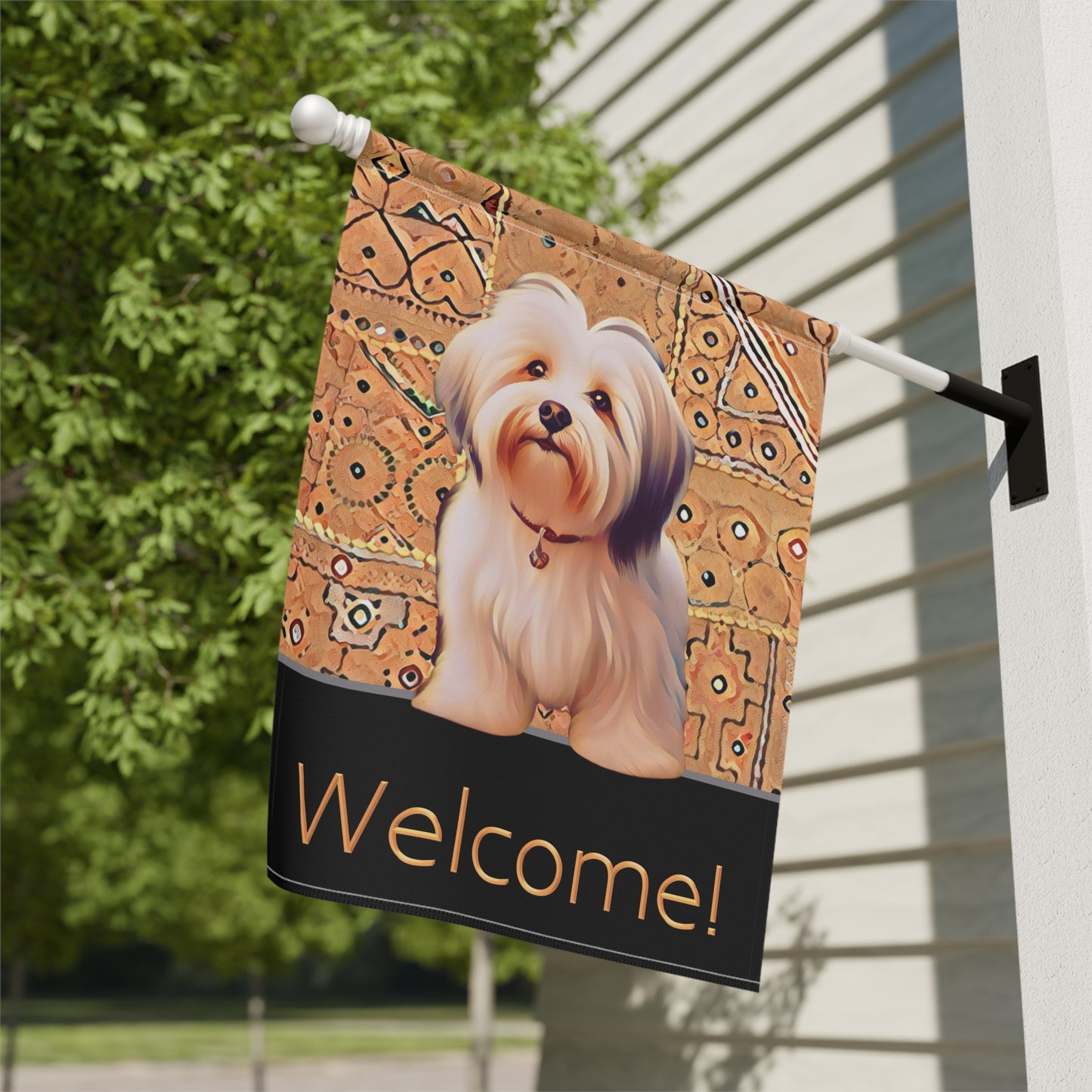 Havanese Welcome 2-Sided Garden & House Flag/Banner