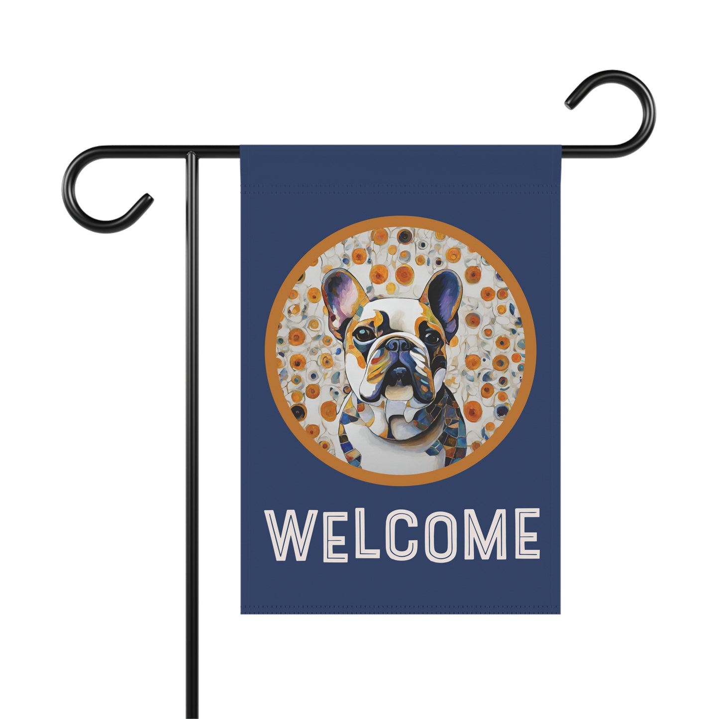 French Bulldog Art Welcome 2-Sided Garden & House Flag/Banner