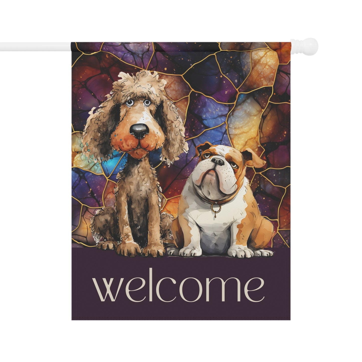 Dog Friends Welcome 2-Sided Garden & House Flag/Banner