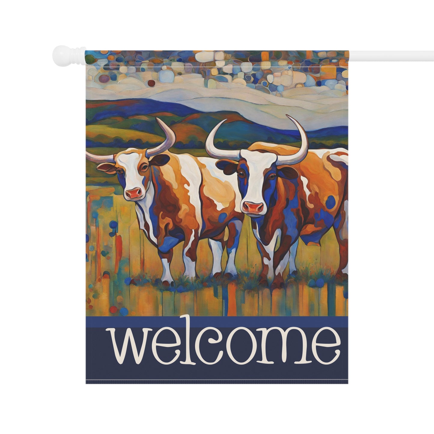 At the Ranch Welcome 2-Sided Garden & House Flag/Banner