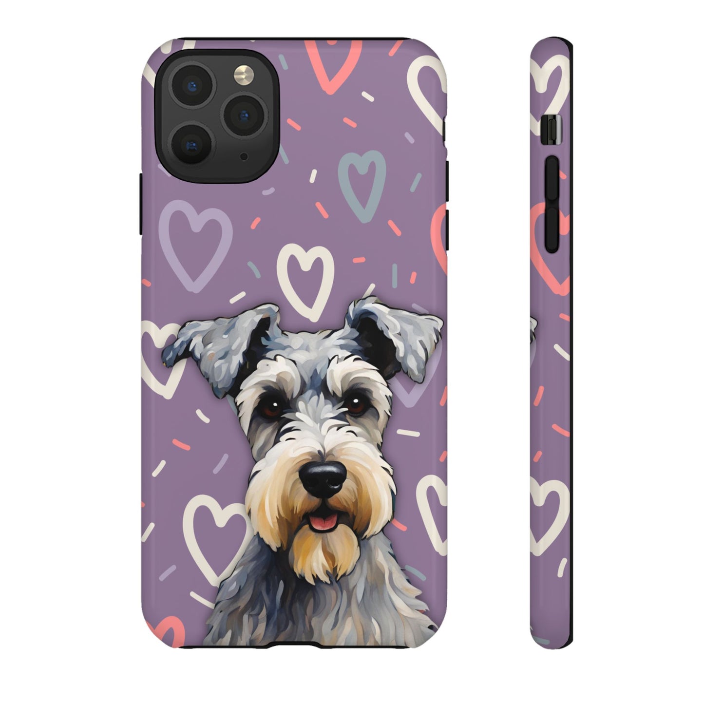 Miniature Schnauzer Love iPhone Samsung Galaxy Google Pixel Glossy Tough Case