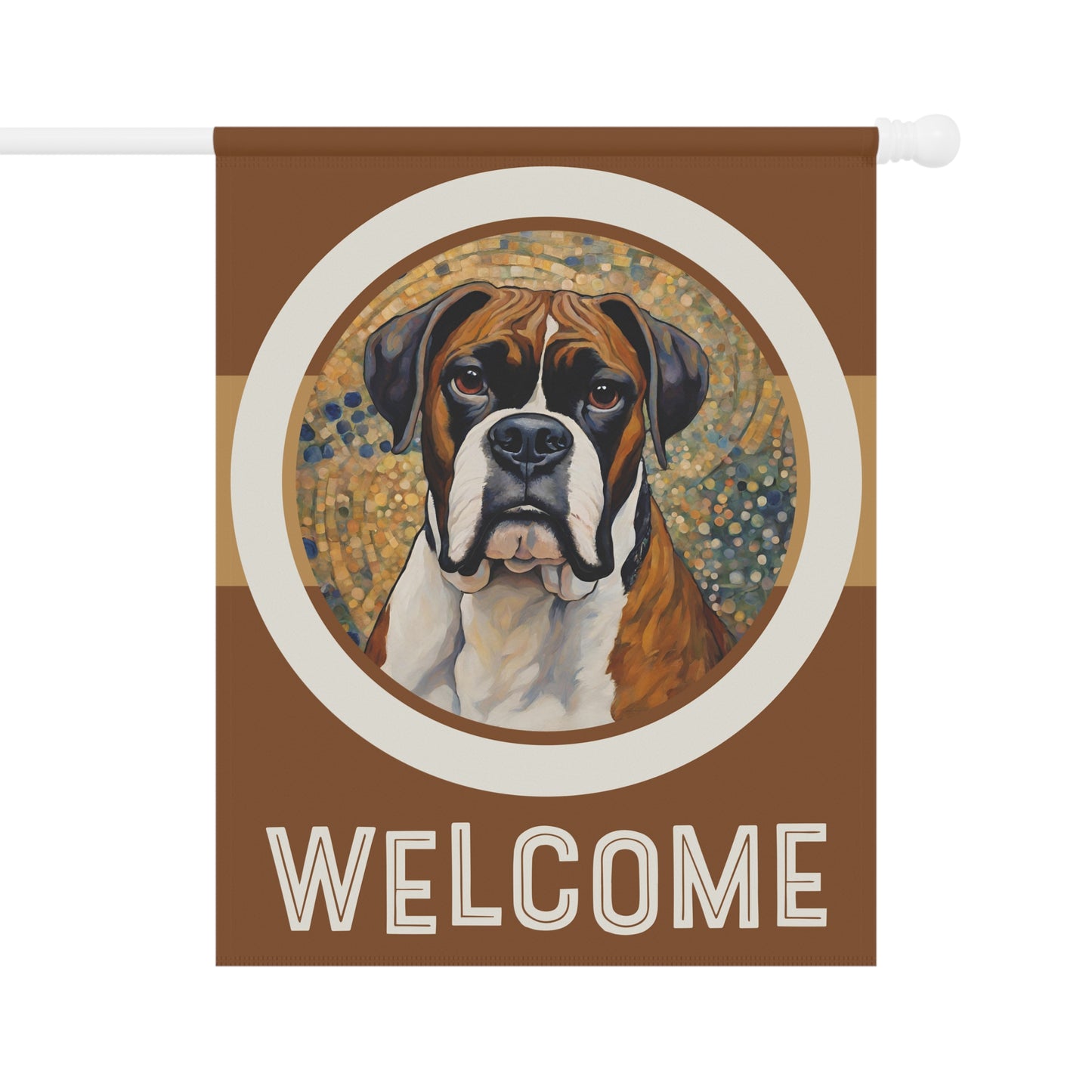 Boxer Welcome 2-Sided Garden & House Flag/Banner