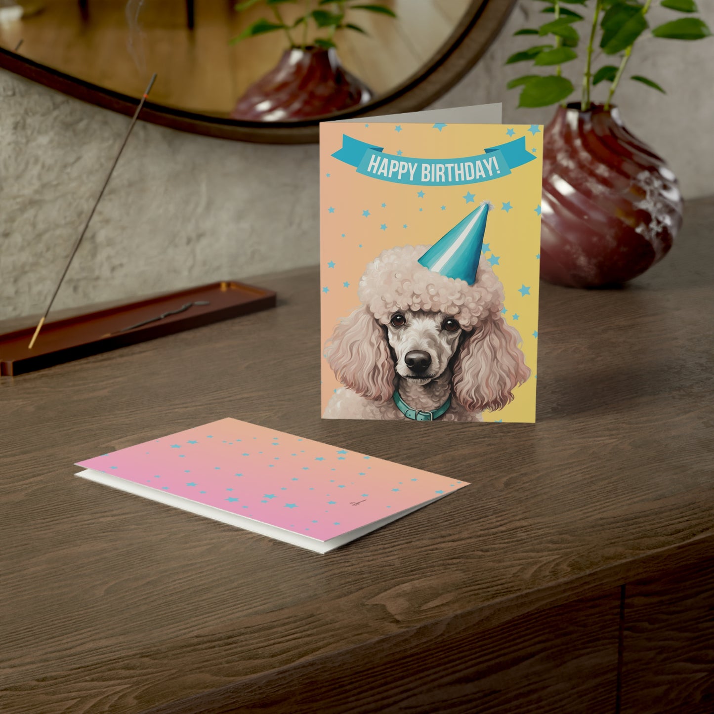 Poodle Happy Birthday 5 x 7 Greeting Cards (10 Pack)