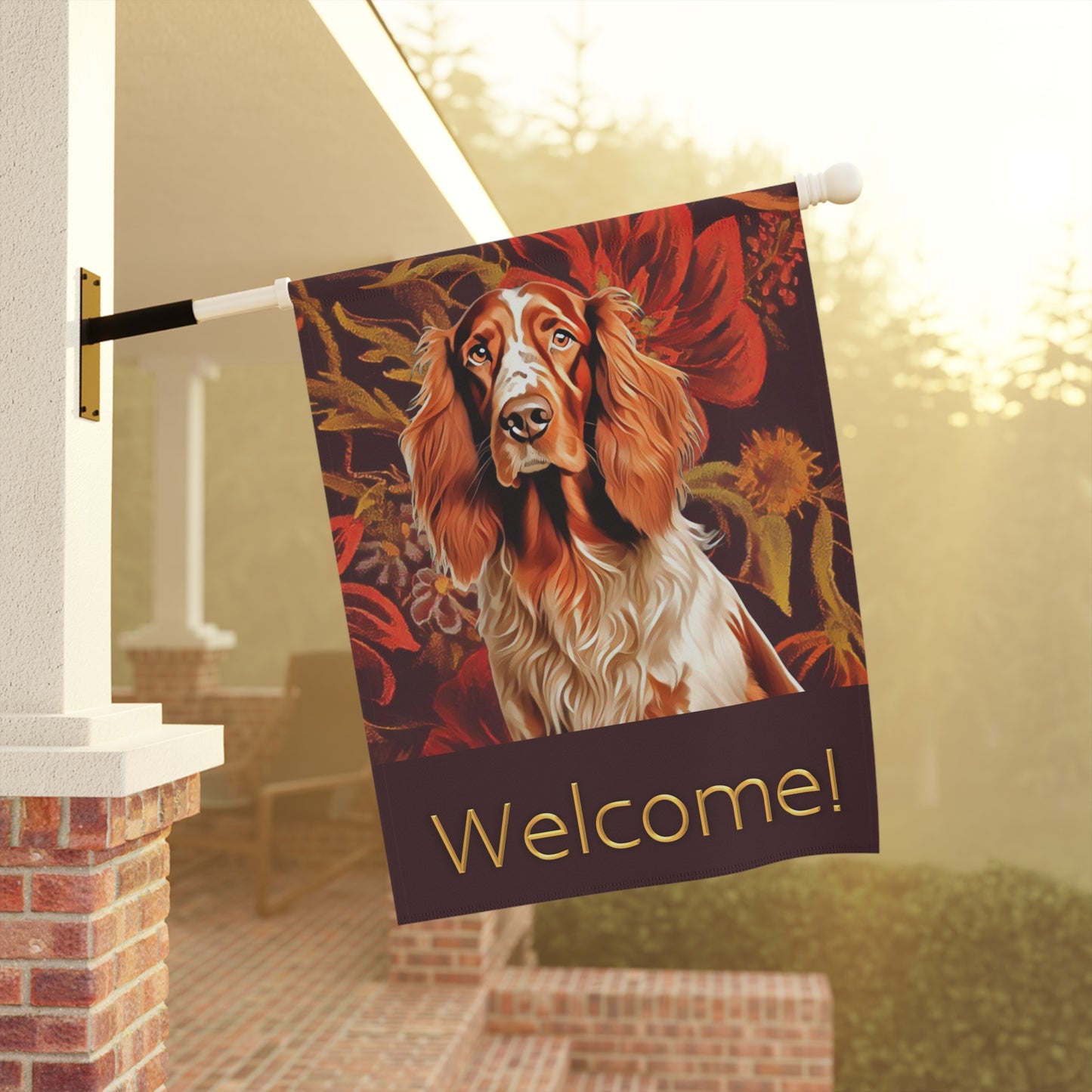 Irish Setter Welcome 2-Sided Garden & House Flag/Banner