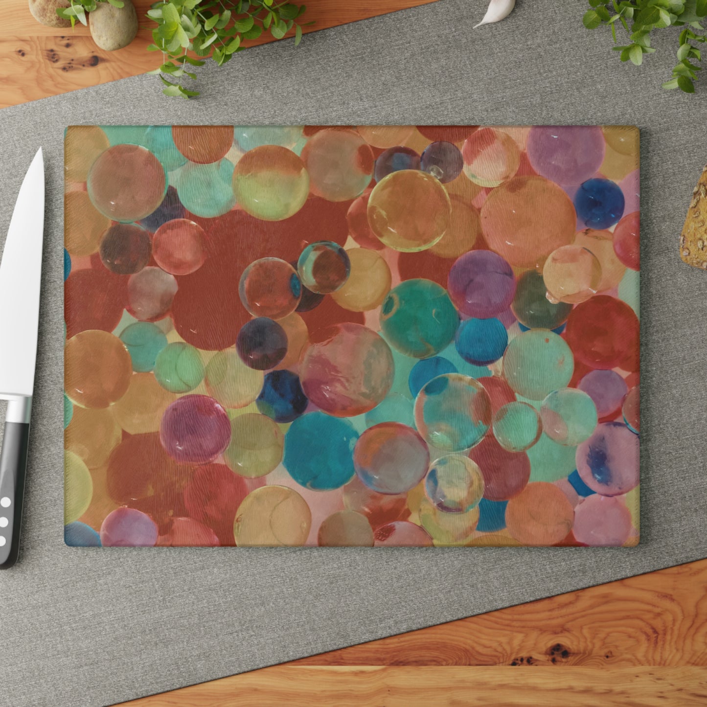 Hortense Abstract Tempered Glass Cutting Board