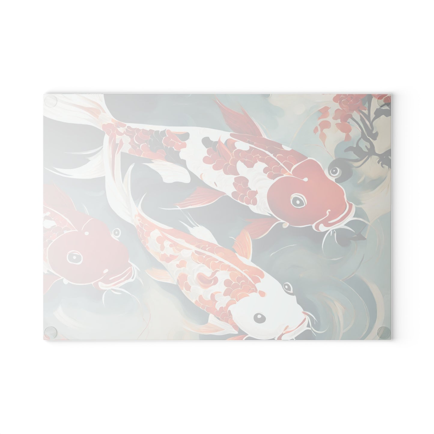 Koi Pond Tempered Glass Cutting Board