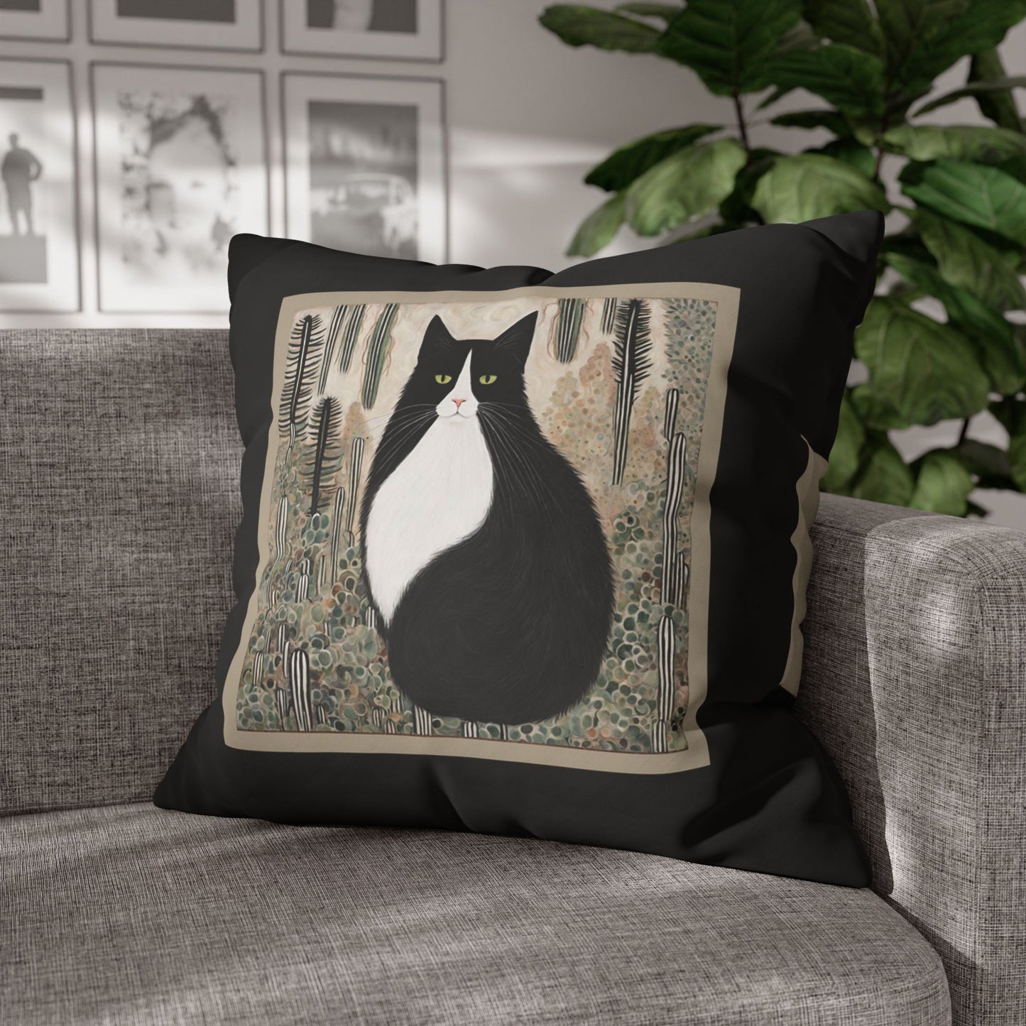 Colby Cat Square Poly Canvas Pillowcase