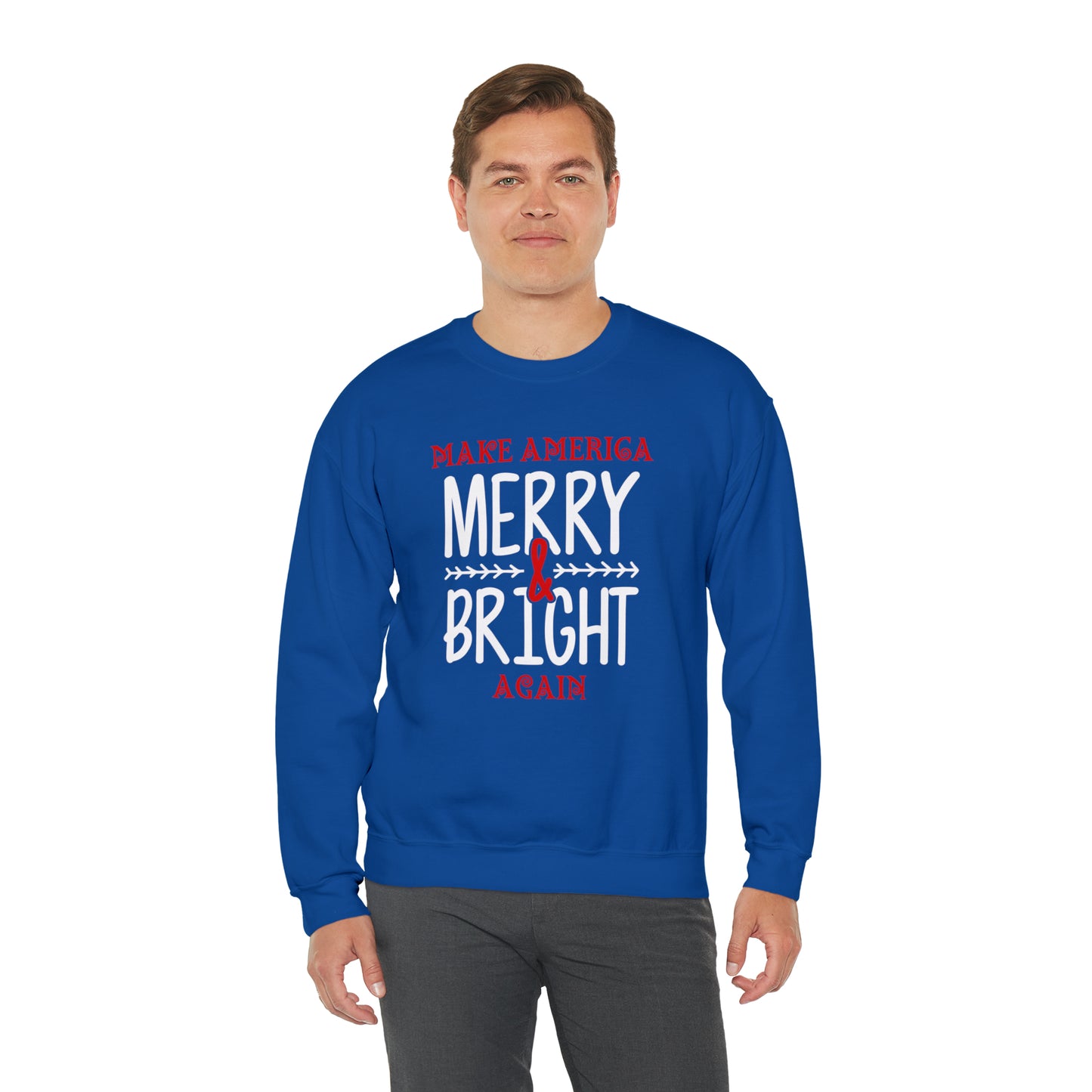 Bold Make America Merry & Bright Again Unisex Heavy Blend™ Crewneck Sweatshirt