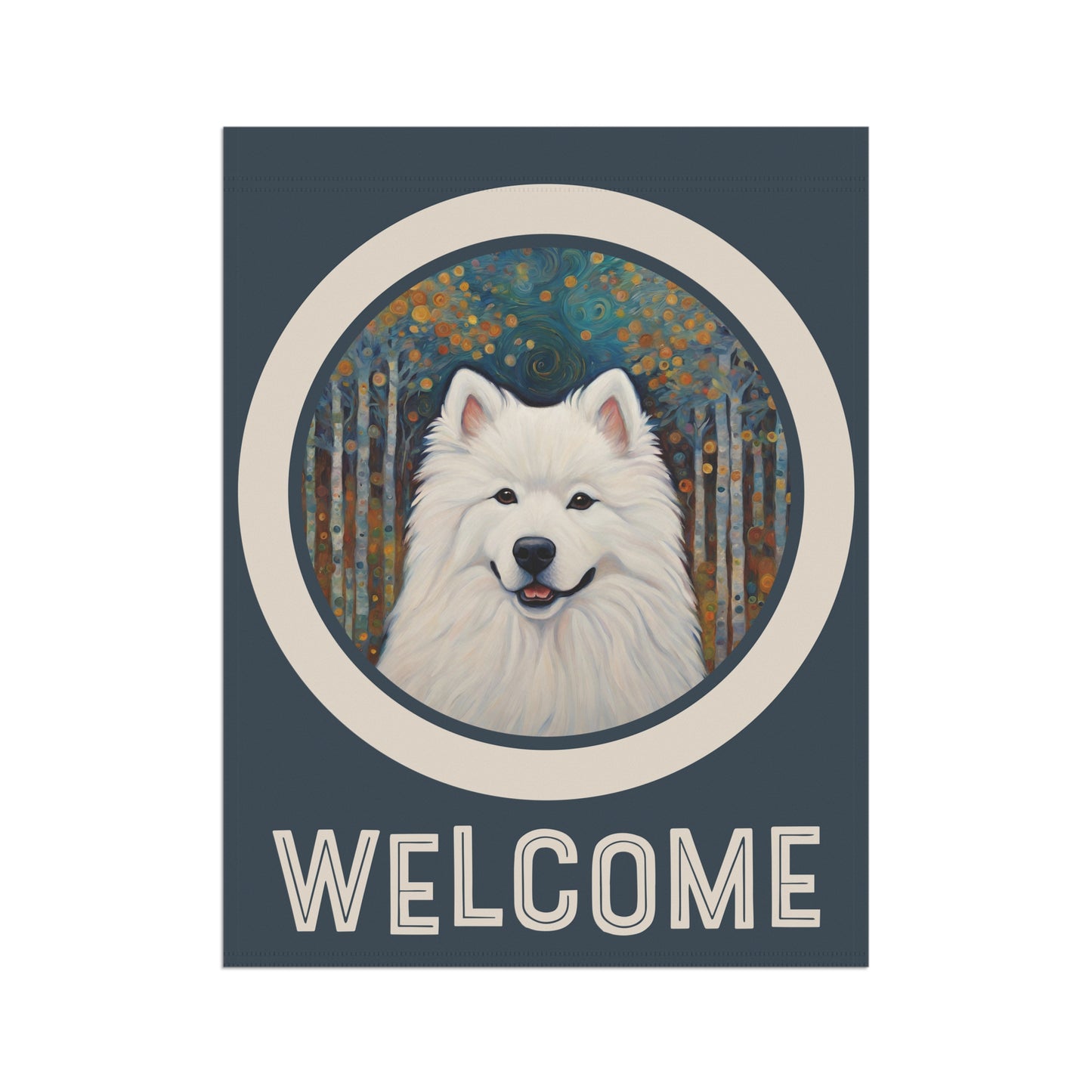 Samoyed Welcome 2-Sided Garden & House Flag/Banner