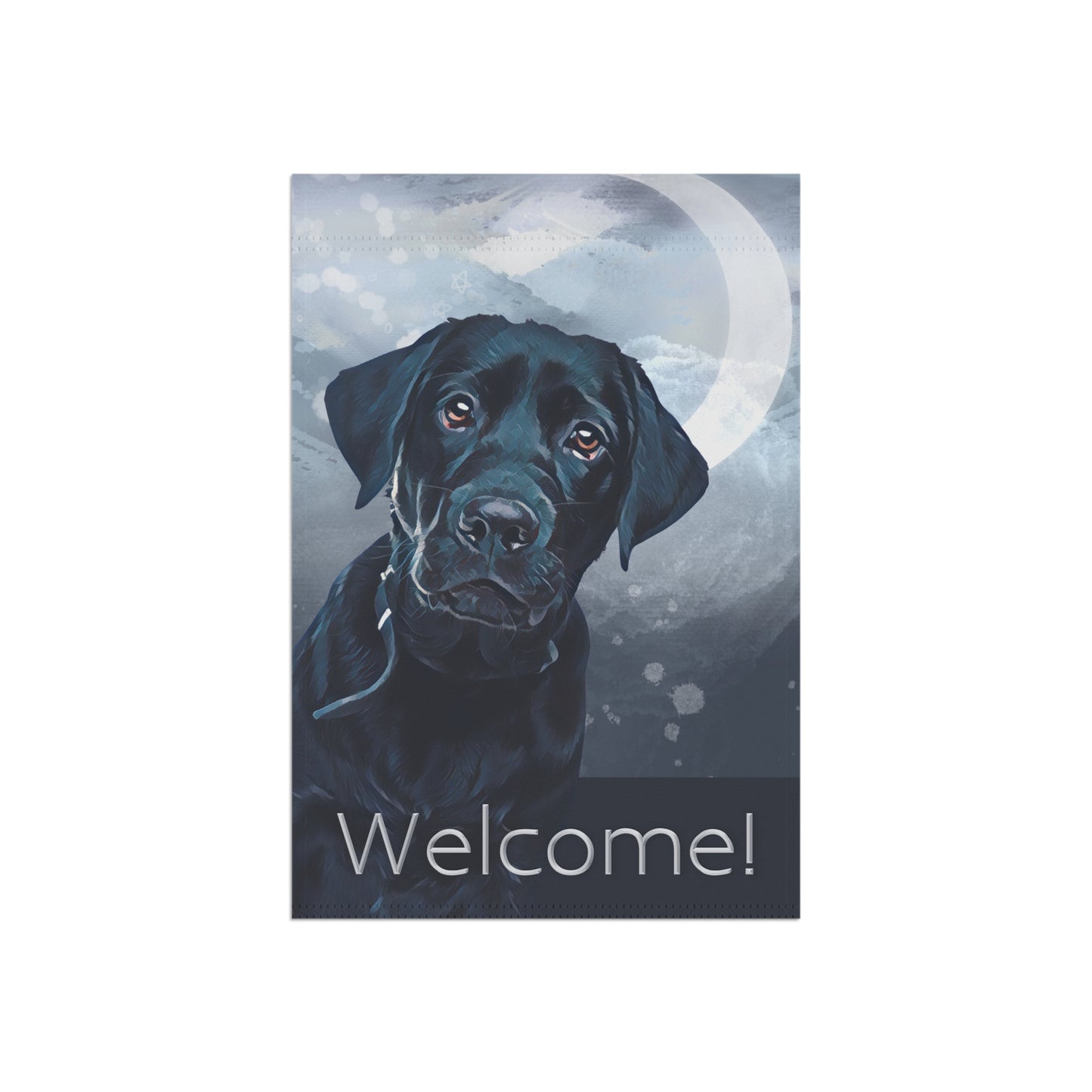 Black Labrador Welcome 2-Sided Garden & House Flag/Banner