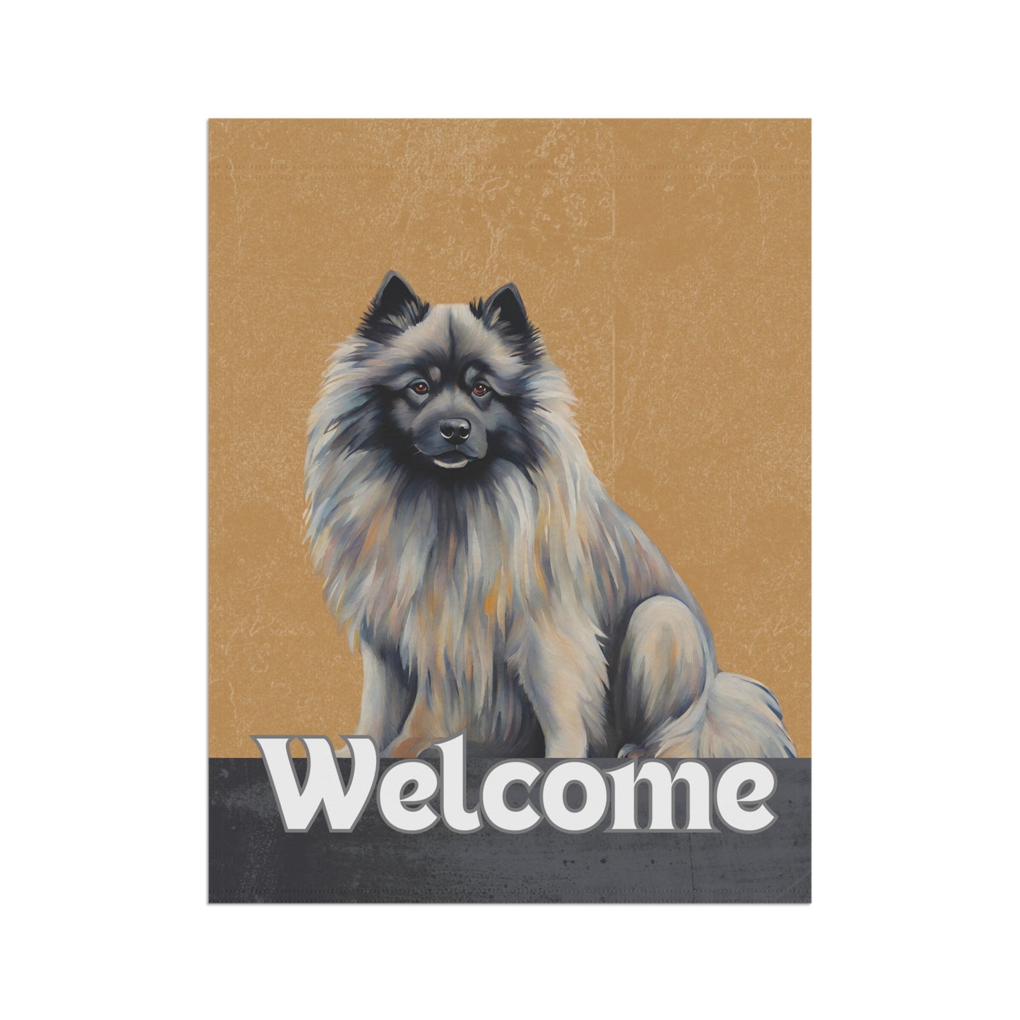 Keeshond Welcome 2-Sided Garden & House Flag/Banner