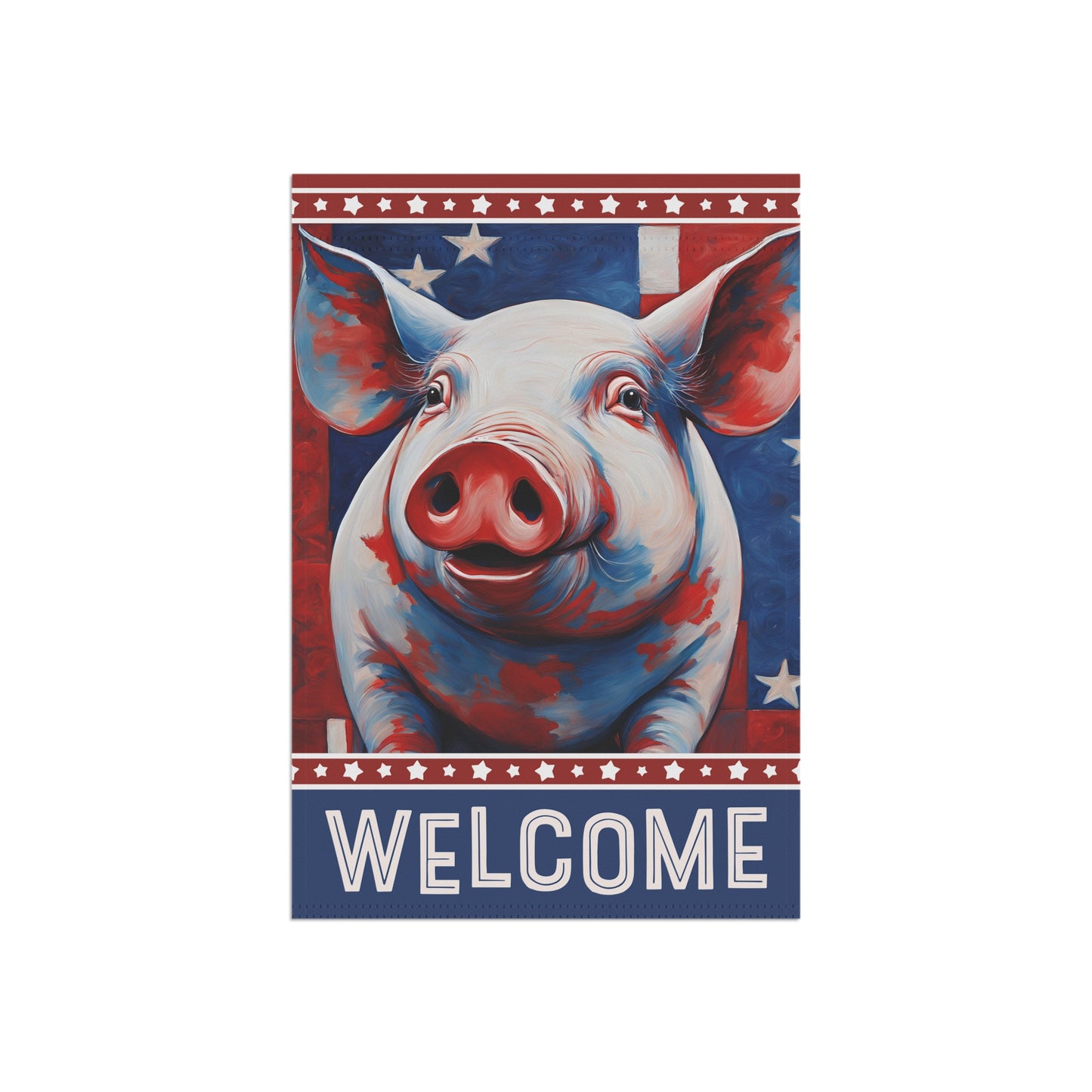 All American Pig Welcome 2-Sided Garden & House Flag/Banner