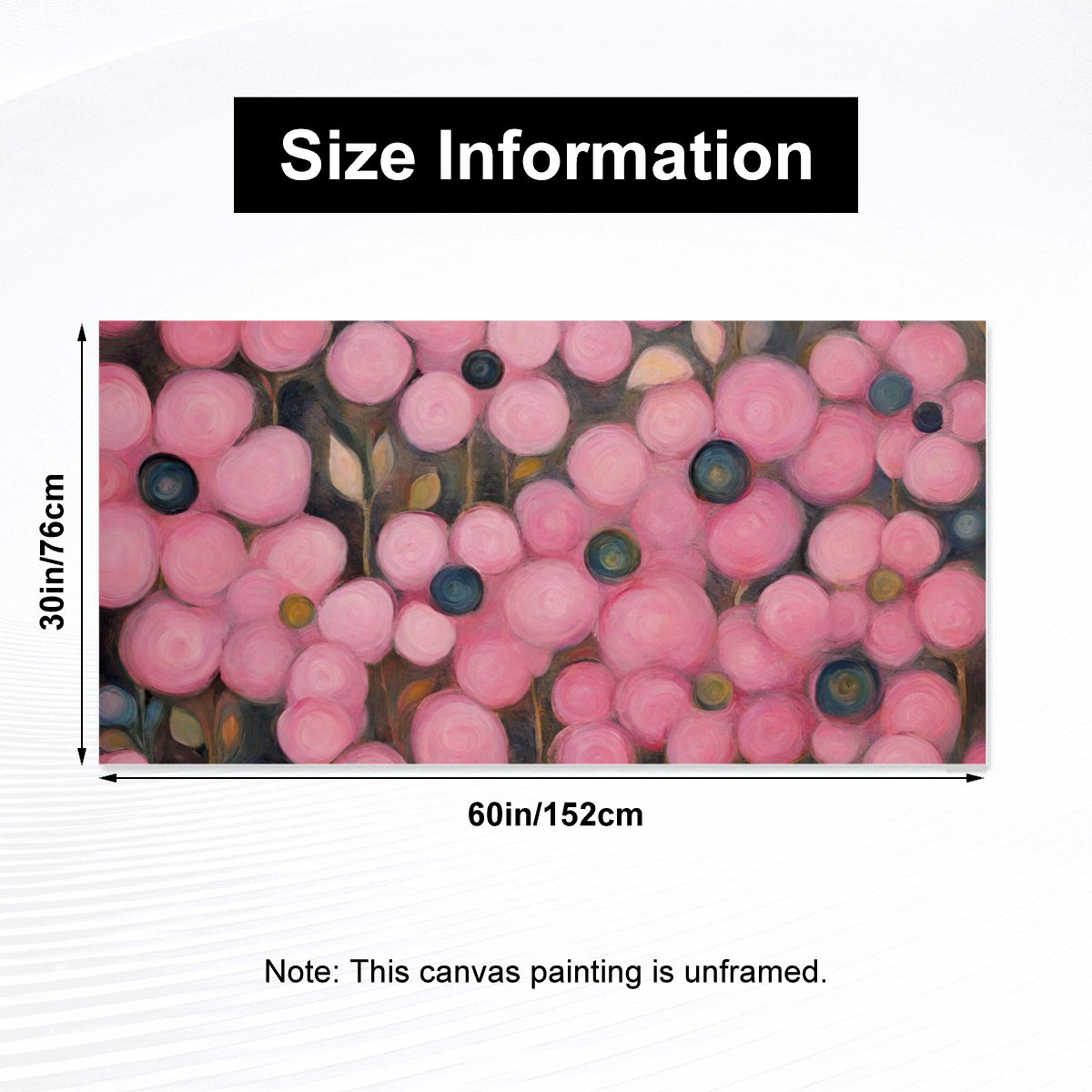 60" x 30" Printed Canvas Fabric Wall Art - No Frame (Made in USA)