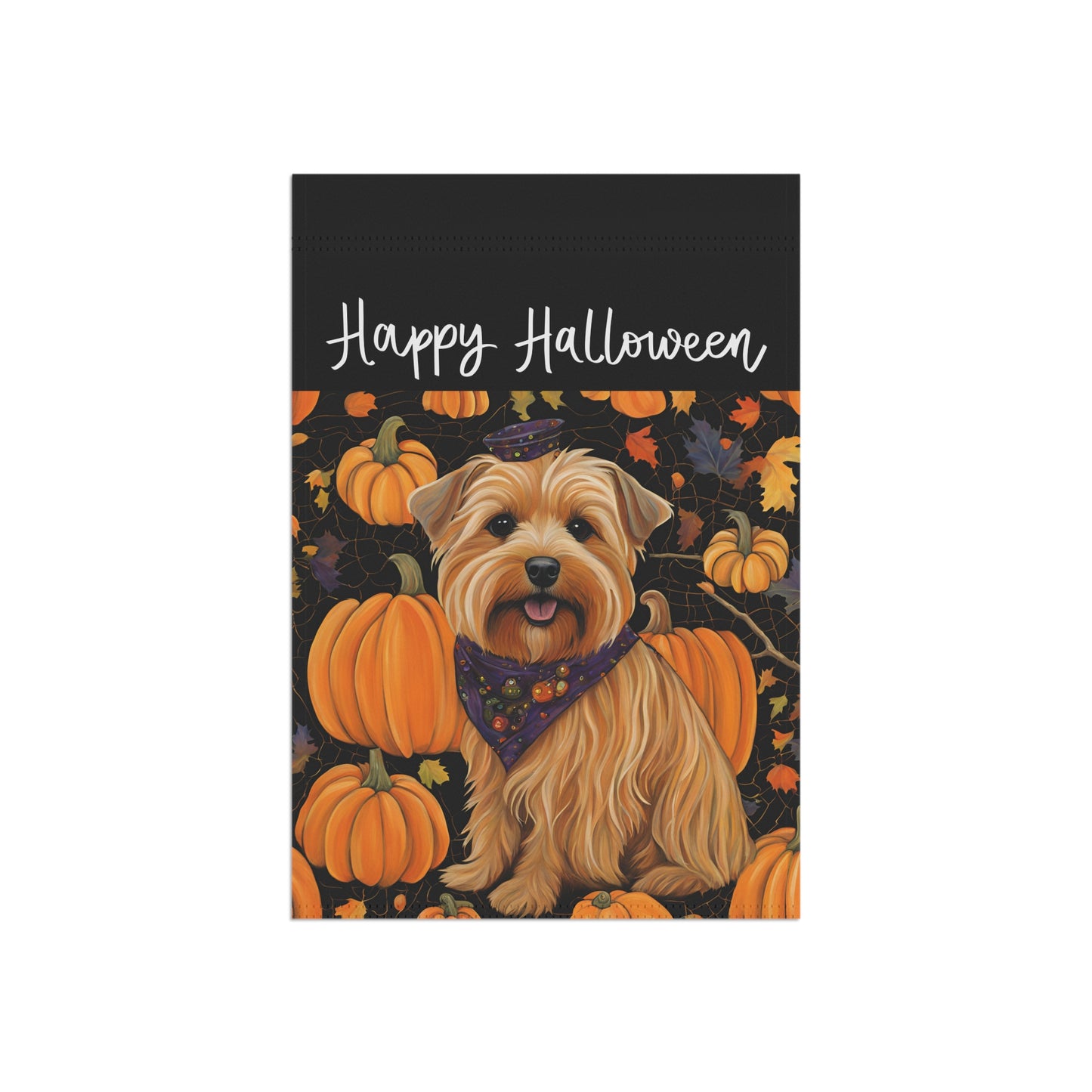 Norfolk Terrier Happy Halloween 2-Sided Garden & House Flag/Banner