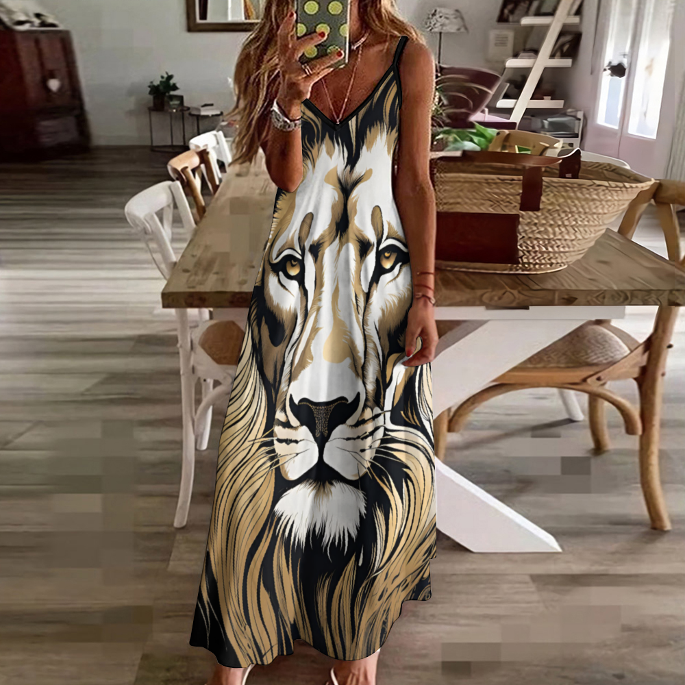 Lion Women's Summer Fashion Maxi Slip Dress