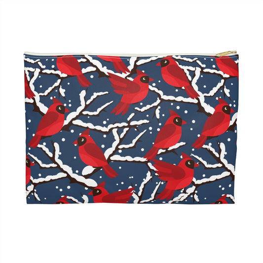 Cardinals on Snowy Branches Accessory Pouch