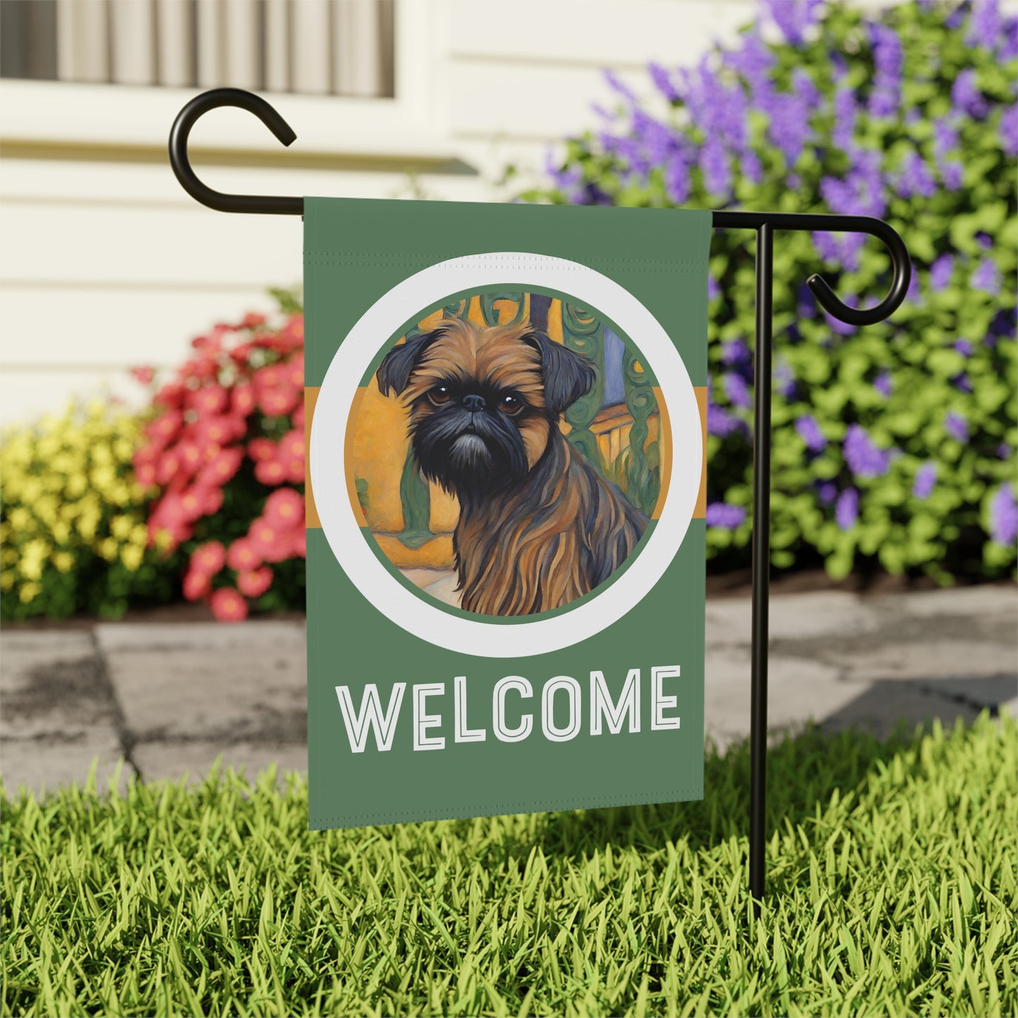 Brussels Griffon Welcome 2-Sided Garden & House Flag/Banner